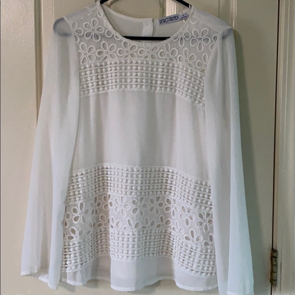 Retro Threads Medium White Blouse